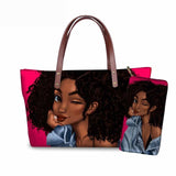 Handbag Black Afro Girls Printing Handbags