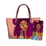 Handbag Black Afro Girls Printing Handbags