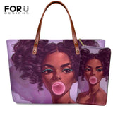 Handbag Black Afro Girls Printing Handbags
