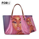 Handbag Black Afro Girls Printing Handbags