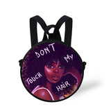 FORUDESIGNS Queen School Bags for Girls Boys Black Girls Magic Melanin Poppin Pattern Kids Backpacks Cute Round Bag