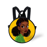 FORUDESIGNS Queen School Bags for Girls Boys Black Girls Magic Melanin Poppin Pattern Kids Backpacks Cute Round Bag