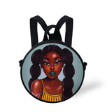 FORUDESIGNS Queen School Bags for Girls Boys Black Girls Magic Melanin Poppin Pattern Kids Backpacks Cute Round Bag