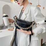 Luxury Women's High Quality Waist Bag  hick Chain Shoulder Crossbody   Fanny Pack