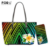 FORUDESIGNS New Fashion Flower Style Bags for Women 3D Beauty Plumeria Pattern PU Handbags Zipper Waterproof Shoulder Bag Purses