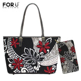 FORUDESIGNS New Fashion Flower Style Bags for Women 3D Beauty Plumeria Pattern PU Handbags Zipper Waterproof Shoulder Bag Purses