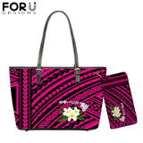FORUDESIGNS New Fashion Flower Style Bags for Women 3D Beauty Plumeria Pattern PU Handbags Zipper Waterproof Shoulder Bag Purses