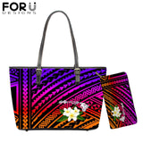 FORUDESIGNS New Fashion Flower Style Bags for Women 3D Beauty Plumeria Pattern PU Handbags Zipper Waterproof Shoulder Bag Purses