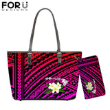 FORUDESIGNS New Fashion Flower Style Bags for Women 3D Beauty Plumeria Pattern PU Handbags Zipper Waterproof Shoulder Bag Purses