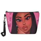 FORUDESIGNS Cute Make Up Bags afro girls Melanin Poppin pattern Cosmetic Cases Ladies Makeup Pouch Females Cosmetic Bags 2021