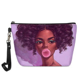 FORUDESIGNS Cute Make Up Bags afro girls Melanin Poppin pattern Cosmetic Cases Ladies Makeup Pouch Females Cosmetic Bags 2021