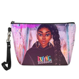 FORUDESIGNS Cute Make Up Bags afro girls Melanin Poppin pattern Cosmetic Cases Ladies Makeup Pouch Females Cosmetic Bags 2021