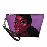 FORUDESIGNS Cute Make Up Bags afro girls Melanin Poppin pattern Cosmetic Cases Ladies Makeup Pouch Females Cosmetic Bags 2021