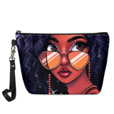 FORUDESIGNS Cute Make Up Bags afro girls Melanin Poppin pattern Cosmetic Cases Ladies Makeup Pouch Females Cosmetic Bags 2021