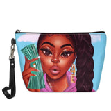 FORUDESIGNS Cute Make Up Bags afro girls Melanin Poppin pattern Cosmetic Cases Ladies Makeup Pouch Females Cosmetic Bags 2021