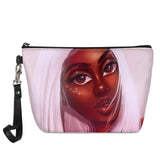 FORUDESIGNS Cute Make Up Bags afro girls Melanin Poppin pattern Cosmetic Cases Ladies Makeup Pouch Females Cosmetic Bags 2021