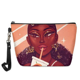 FORUDESIGNS Cute Make Up Bags afro girls Melanin Poppin pattern Cosmetic Cases Ladies Makeup Pouch Females Cosmetic Bags 2021