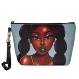 FORUDESIGNS Cute Make Up Bags afro girls Melanin Poppin pattern Cosmetic Cases Ladies Makeup Pouch Females Cosmetic Bags 2021
