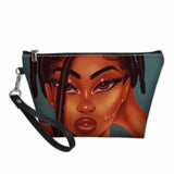 FORUDESIGNS Cute Make Up Bags afro girls Melanin Poppin pattern Cosmetic Cases Ladies Makeup Pouch Females Cosmetic Bags 2021