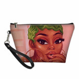 FORUDESIGNS Cute Make Up Bags afro girls Melanin Poppin pattern Cosmetic Cases Ladies Makeup Pouch Females Cosmetic Bags 2021