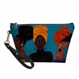 FORUDESIGNS Cute Make Up Bags afro girls Melanin Poppin pattern Cosmetic Cases Ladies Makeup Pouch Females Cosmetic Bags 2021