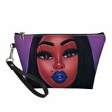 FORUDESIGNS Cute Make Up Bags afro girls Melanin Poppin pattern Cosmetic Cases Ladies Makeup Pouch Females Cosmetic Bags 2021