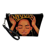 FORUDESIGNS Cute Make Up Bags afro girls Melanin Poppin pattern Cosmetic Cases Ladies Makeup Pouch Females Cosmetic Bags 2021
