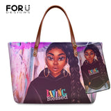 Handbag Black Afro Girls Printing Handbags