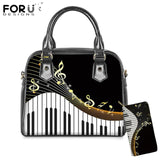 FORUDESIGNS Brand Designer 3D piano Pattern Ladies 2PCS Handbag&Purse Set Female Luxury Shoulder Tote Bags Femme Casual Had Bags