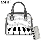FORUDESIGNS Brand Designer 3D piano Pattern Ladies 2PCS Handbag&Purse Set Female Luxury Shoulder Tote Bags Femme Casual Had Bags