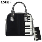 FORUDESIGNS Brand Designer 3D piano Pattern Ladies 2PCS Handbag&Purse Set Female Luxury Shoulder Tote Bags Femme Casual Had Bags