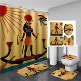 Vintage African Woman Shower curtain Set Bathroom Curtains Bath Carpet