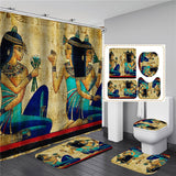 Vintage African Woman Shower curtain Set Bathroom Curtains Bath Carpet