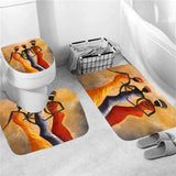 Vintage African Woman Shower curtain Set Bathroom Curtains Bath Carpet
