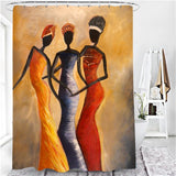 Vintage African Woman Shower curtain Set Bathroom Curtains Bath Carpet