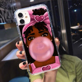 Melanin Poppin African Black Girl Clear Phone Case