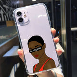 Melanin Poppin African Black Girl Clear Phone Case