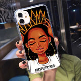 Melanin Poppin African Black Girl Clear Phone Case