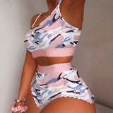 2 Pieces Kawaii Strawberry Print Lady Sleepwear