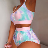 2 Pieces Kawaii Strawberry Print Lady Sleepwear