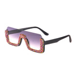 Diamond Semi-Rimless Square Sunglasses