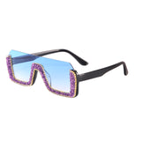 Diamond Semi-Rimless Square Sunglasses