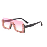 Diamond Semi-Rimless Square Sunglasses