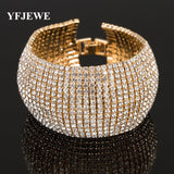 Women Luxury Classic Crystal Pave Link Bracelet Bangle