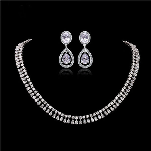 Moonso CZ Wedding Engagement Bridal Real Sterling Silver 925 Genuine Simulated Jewelry Sets for women LJ1055 dsaw