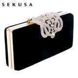 Clutch evening bags Crown rhinestones