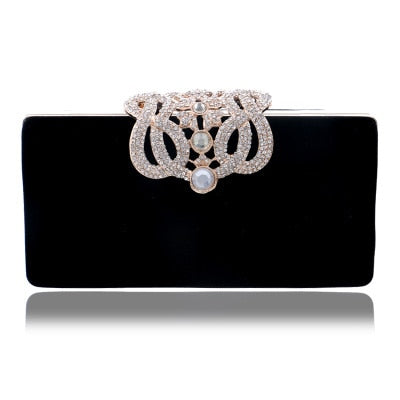 Clutch evening bags Crown rhinestones