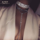 jewelry crystal stone Multiple layers choker necklace