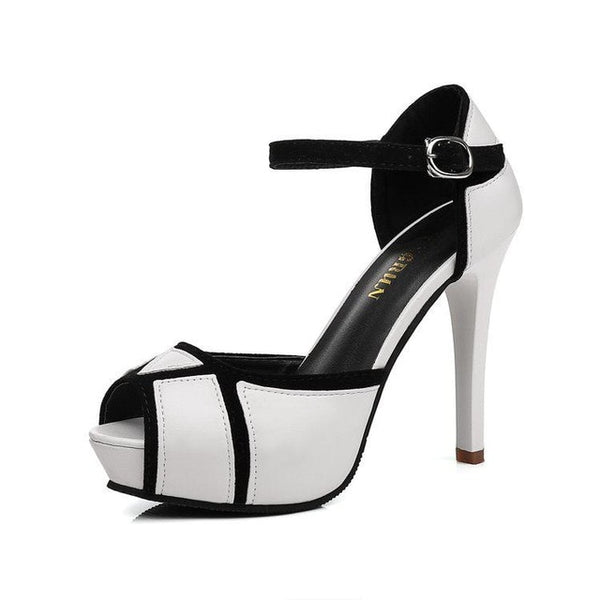 Hollow Buckle Women's Shoes European  High Heels