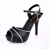 Hollow Buckle Women's Shoes European  High Heels